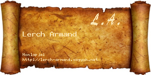 Lerch Armand névjegykártya